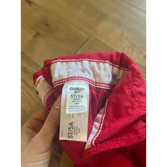 Vintage Girls Babies Red Corduroy Oshkosh Overall Skirt Size 5T Red​​​​ - Picture 4 of 6